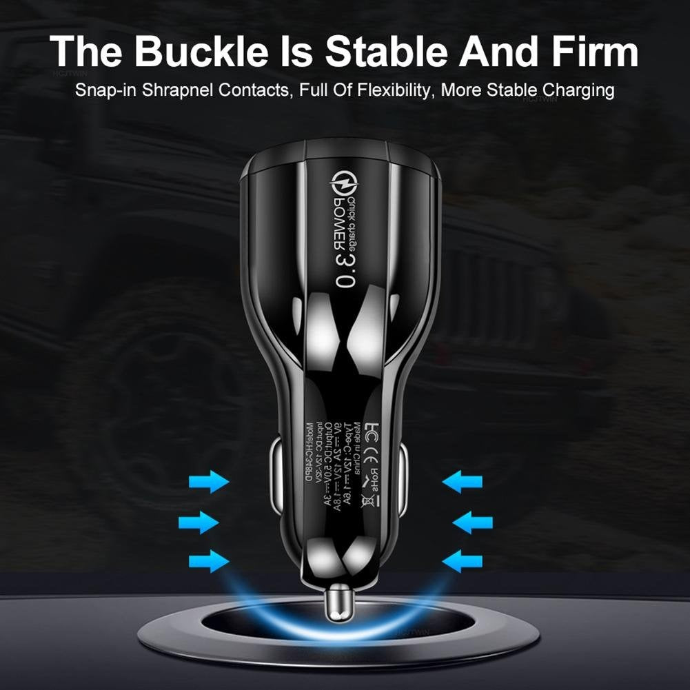 18W Universal Car Charger, Dual USB Quick Fast Charging 3.0