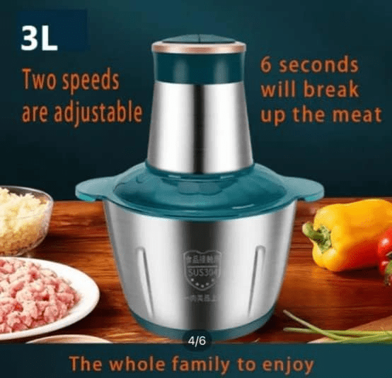 Electric Chopper Meat Grinder 2 Speeds Mincer Stainless Steel 2L 3L Capacity Food Processor Kitchen Slicer uptimeAccessories 