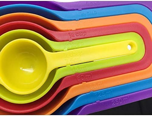 Measuring Cup Plastic Measuring Cup Baking Tool Set 6-Piece Rainbow Color Combination Measuring Spoon cake uptimeAccessories 