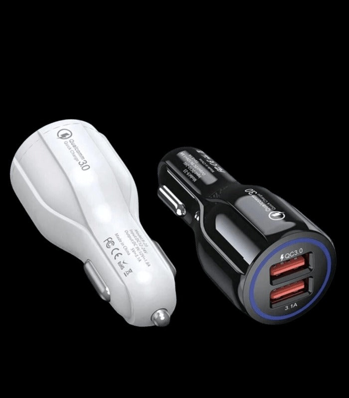 18W Universal Car Charger, Dual USB Quick Fast Charging 3.0