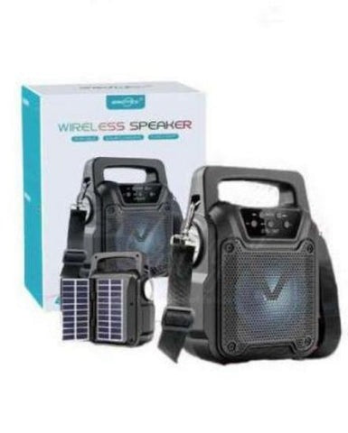 Double Solar Bluetooth Speaker – Loud Sound, Deep Bass, USB & FM Support