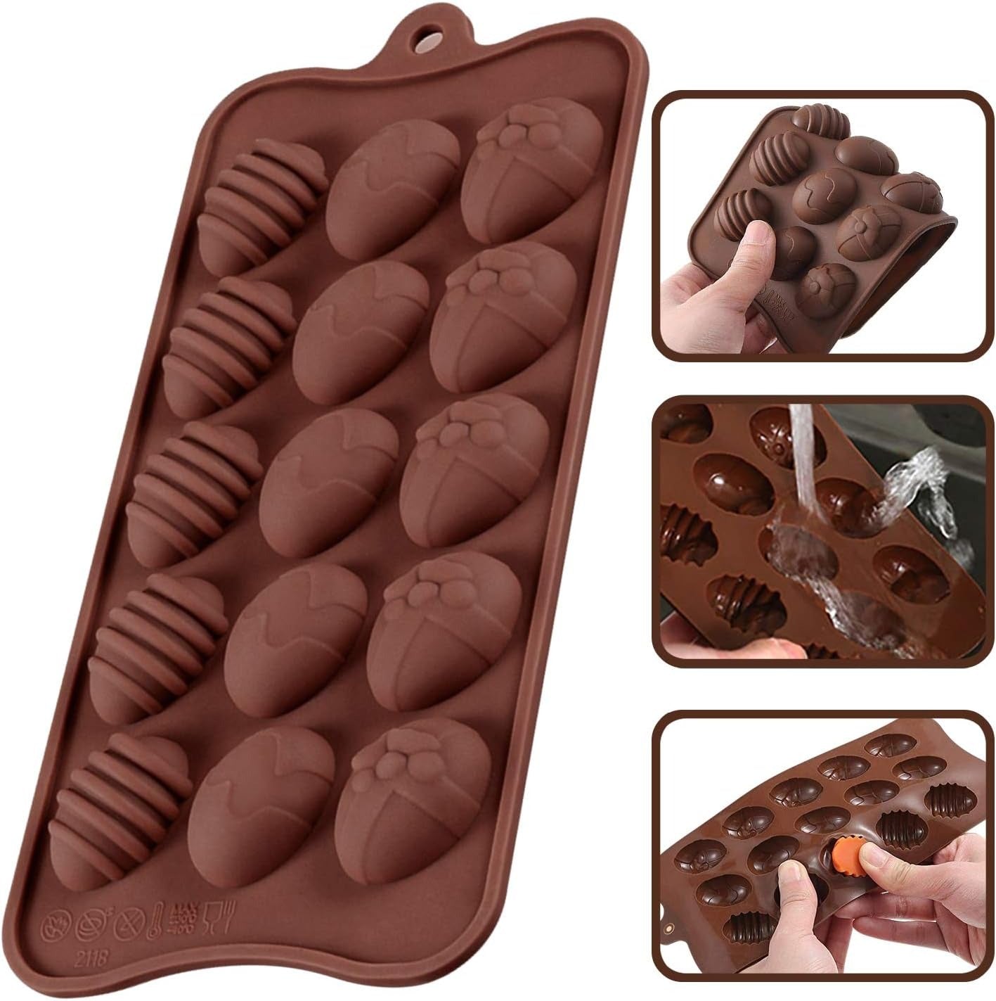 Egg Chocolate Mold, Easter Egg Shape Silicone Baking Molds for Candy