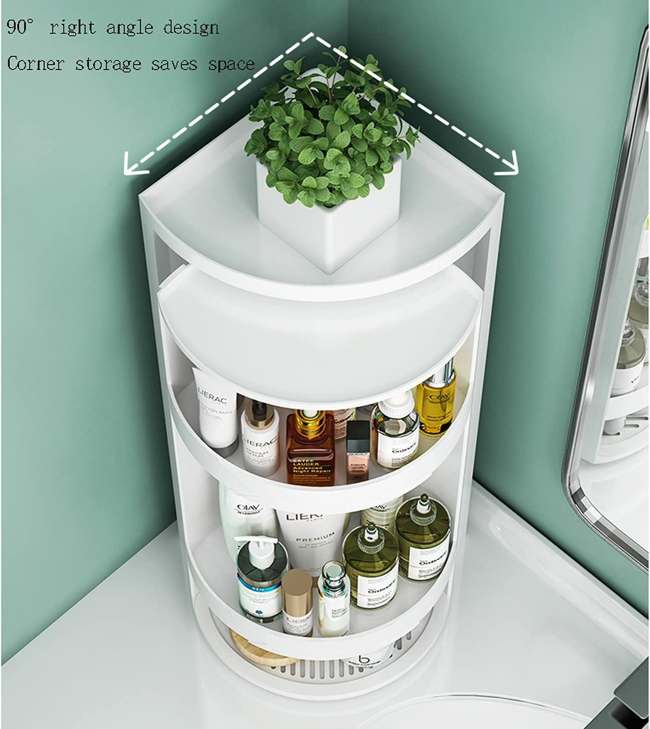 Rotating Wall-Mounted Shelf Bathroom Corner