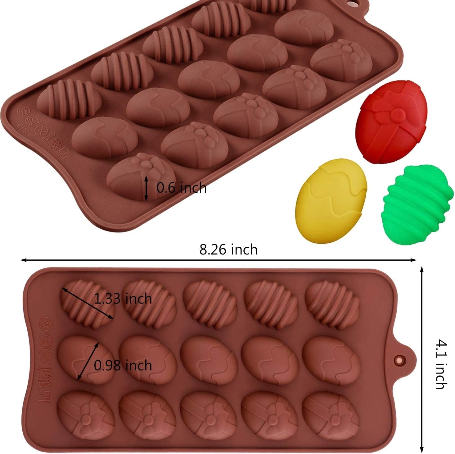 Egg Chocolate Mold, Easter Egg Shape Silicone Baking Molds for Candy