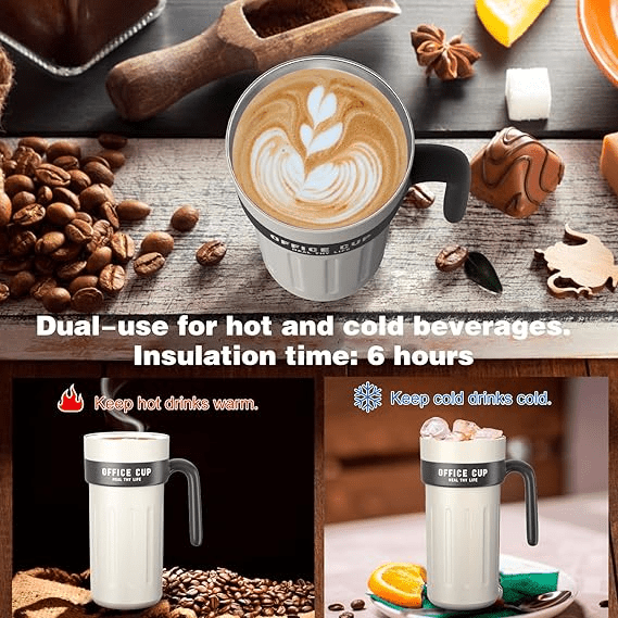 Homealexa Smart Coffee Travel Mugs 650ml, Stainless Steel Vacuum Insulating Cup, LED Touch Screen Temperature Gauge (Black and White) uptimeAccessories 