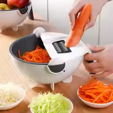 2 In 1 Vegetable Cutter Slicer Chopper Fruit Strainer Basket Multifunction Spiralizer Grater Food Peeler Kitchen Manual Shredder uptimeAccessories 