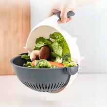 2 In 1 Vegetable Cutter Slicer Chopper Fruit Strainer Basket Multifunction Spiralizer Grater Food Peeler Kitchen Manual Shredder uptimeAccessories 