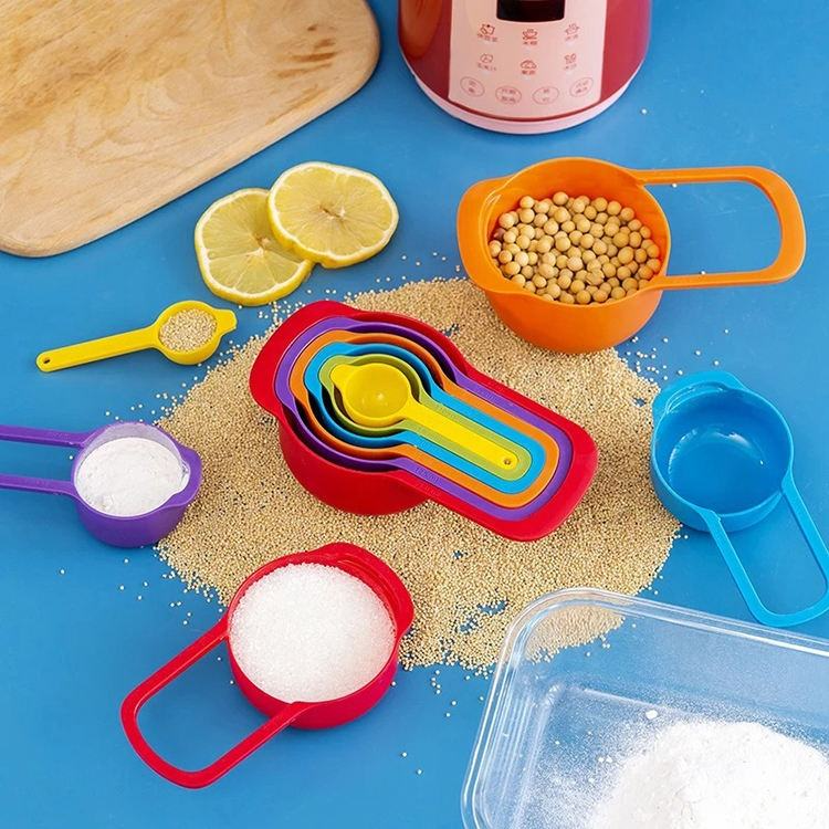 Measuring Cup Plastic Measuring Cup Baking Tool Set 6-Piece Rainbow Color Combination Measuring Spoon cake uptimeAccessories 