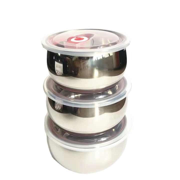 New 3pcs set Sealed Crisper Stainless Steel Bowls