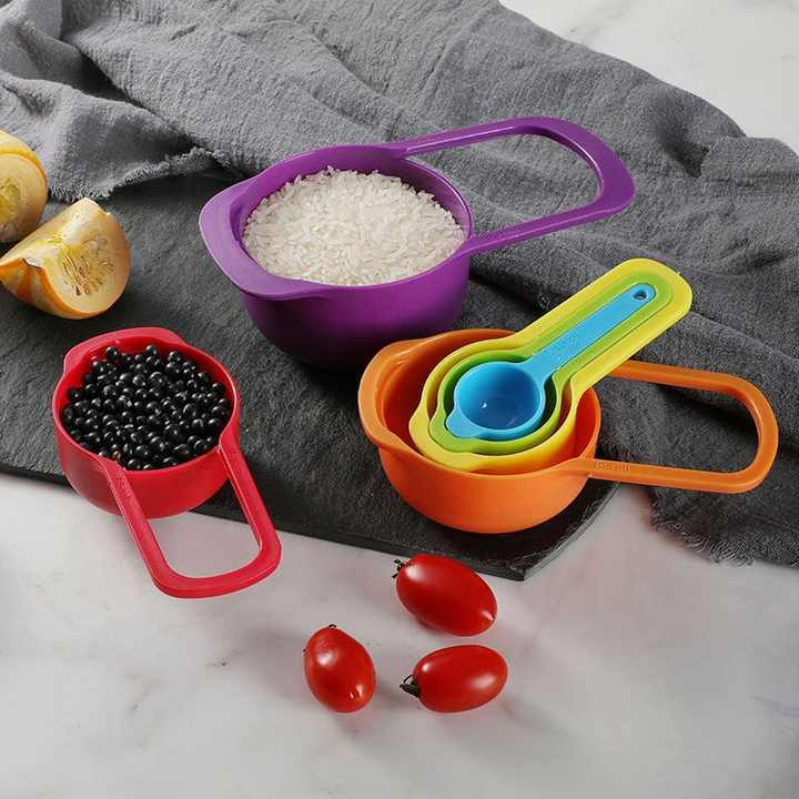 Measuring Cup Plastic Measuring Cup Baking Tool Set 6-Piece Rainbow Color Combination Measuring Spoon cake uptimeAccessories 