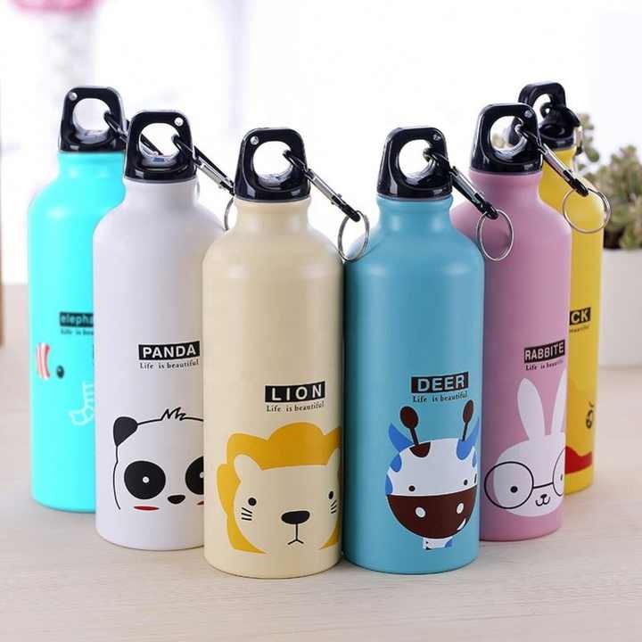 500ml Kids Water Bottle  Lovely Animals Portable Sports Cycling   School