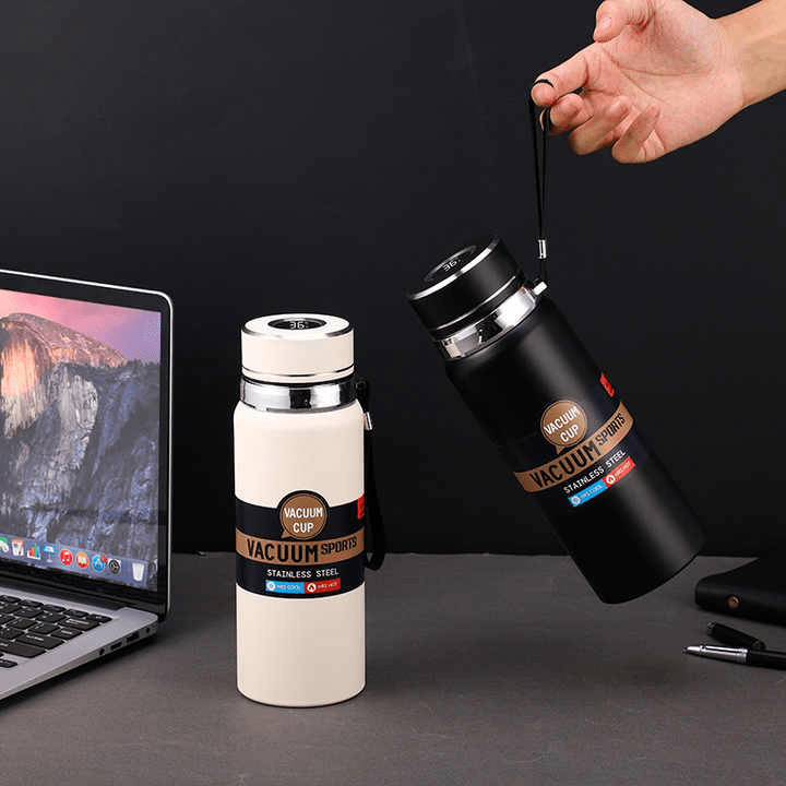 LED Temperature display 600ml 800ml 1000ml Smart Vacuum Insulated Thermal Wholesale Vacuum Stainless Steel Water Bottle uptimeAccessories 