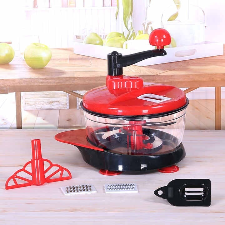 New Arrival Plastic Kitchen 5 Blades Salad Meat Onion Vegetable Cutter Manual Food Chopper with Egg Mixer uptimeAccessories 