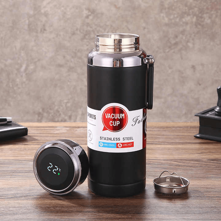 LED Temperature display 600ml 800ml 1000ml Smart Vacuum Insulated Thermal Wholesale Vacuum Stainless Steel Water Bottle uptimeAccessories 