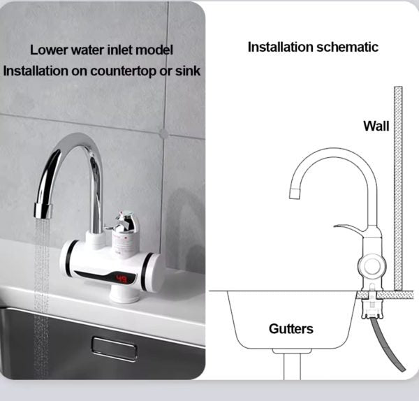 Electric Water Heating Tap Shock Proof Design