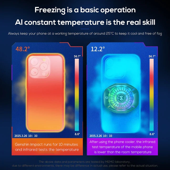 MEMO CX10 Ai Magnetic Mobile Cooling Fan – Ultra-Fast Phone Cooler for Gaming